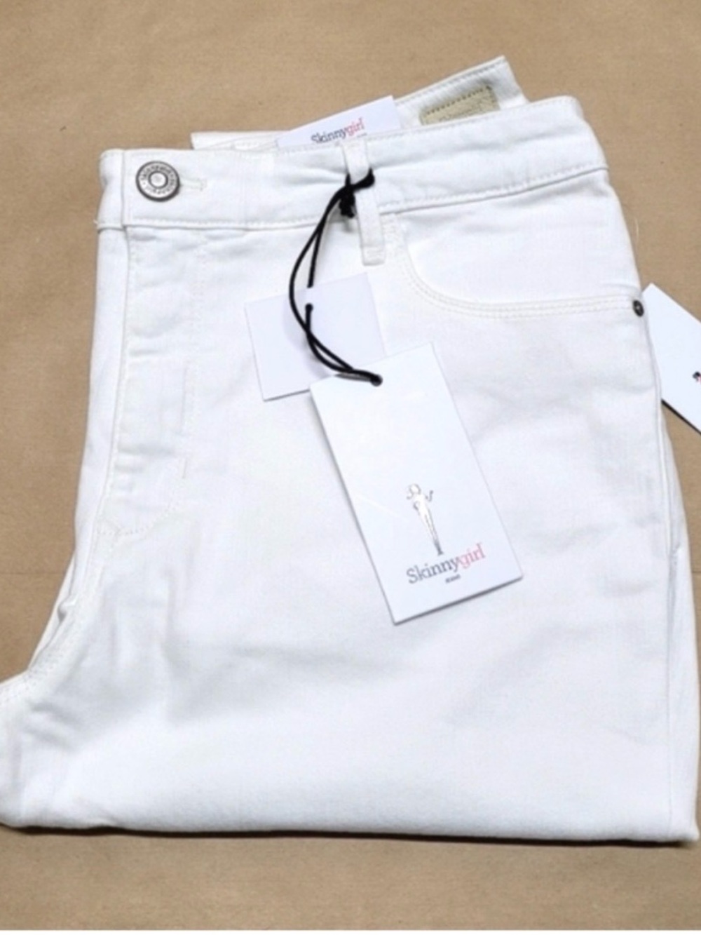 SKINNY GIRL FIT SOLUTION MID-RISE STRETCH WHITE JEANS 14W NWT
